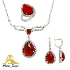 Gümüş zirkon taşlı set